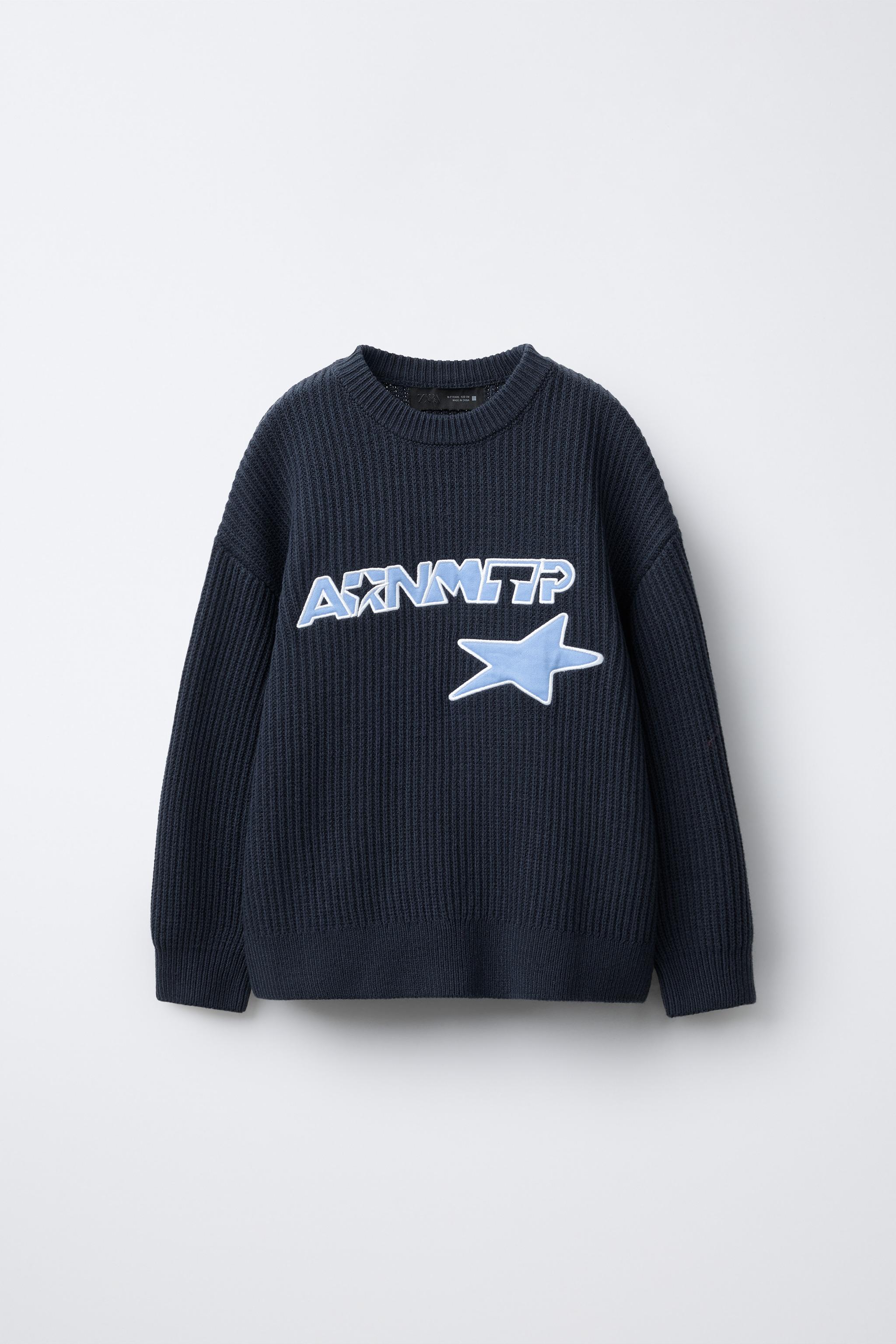 TEXT PATCH KNIT JUMPER